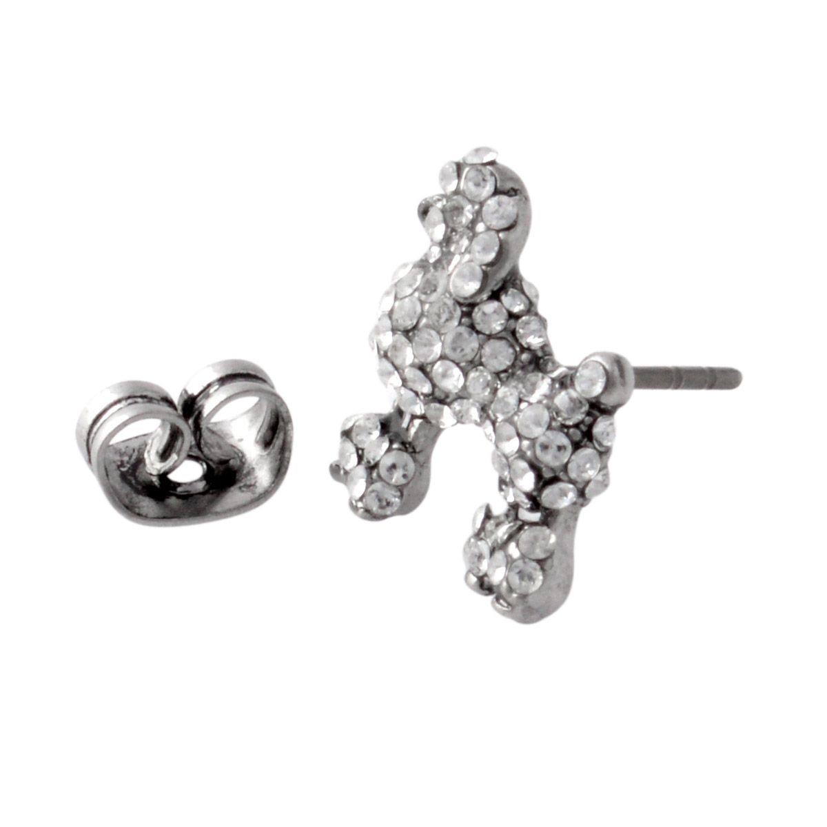 マークジェイコブス MARC JACOBS M0010474-969 Crystal/Antique Silver プードル パヴェ スタッド ピアス Charms Paradise Mini Poodle Studs