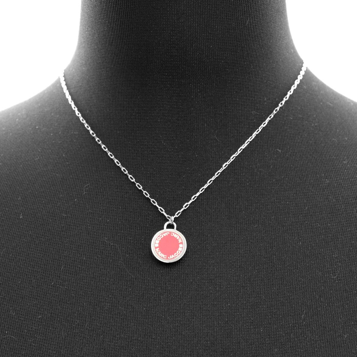 マークジェイコブス MARC JACOBS M0008546-650 Pink ロゴ ディスク エナメル ペンダント ネックレス Logo Disc Enamel Pendant