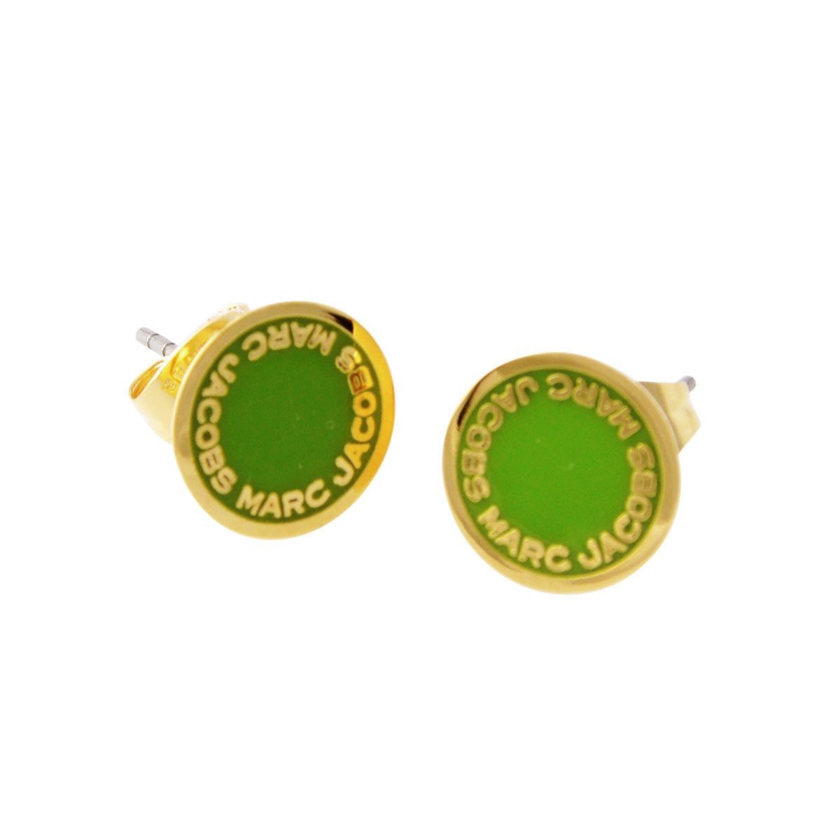 マークジェイコブス MARC JACOBS M0008544-300 Green ロゴ ディスク エナメル スタッド ピアス Logo Disc Enamel Studs