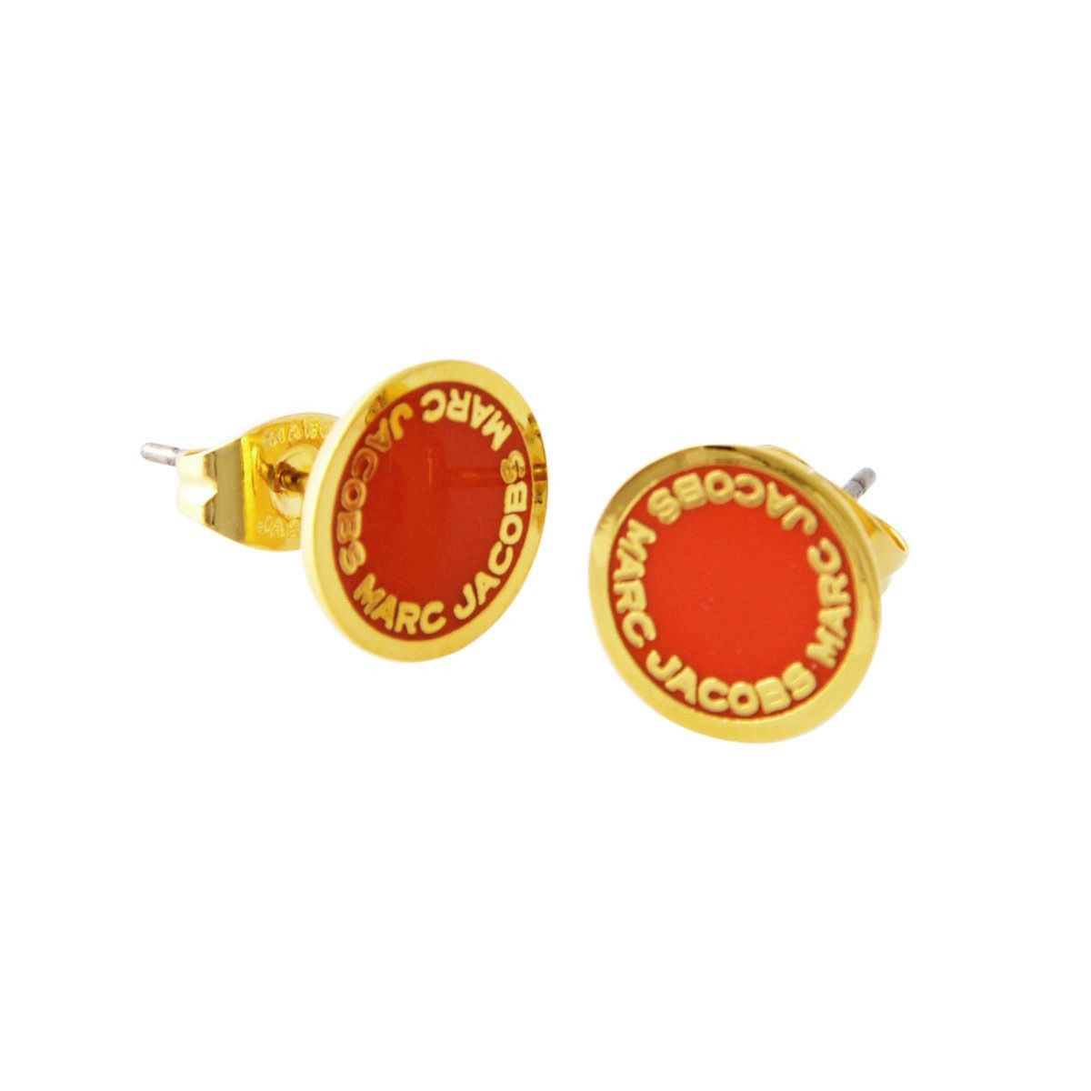 マークジェイコブス MARC JACOBS M0008544-600 Red ロゴ ディスク エナメル スタッド ピアス Logo Disc Enamel Studs