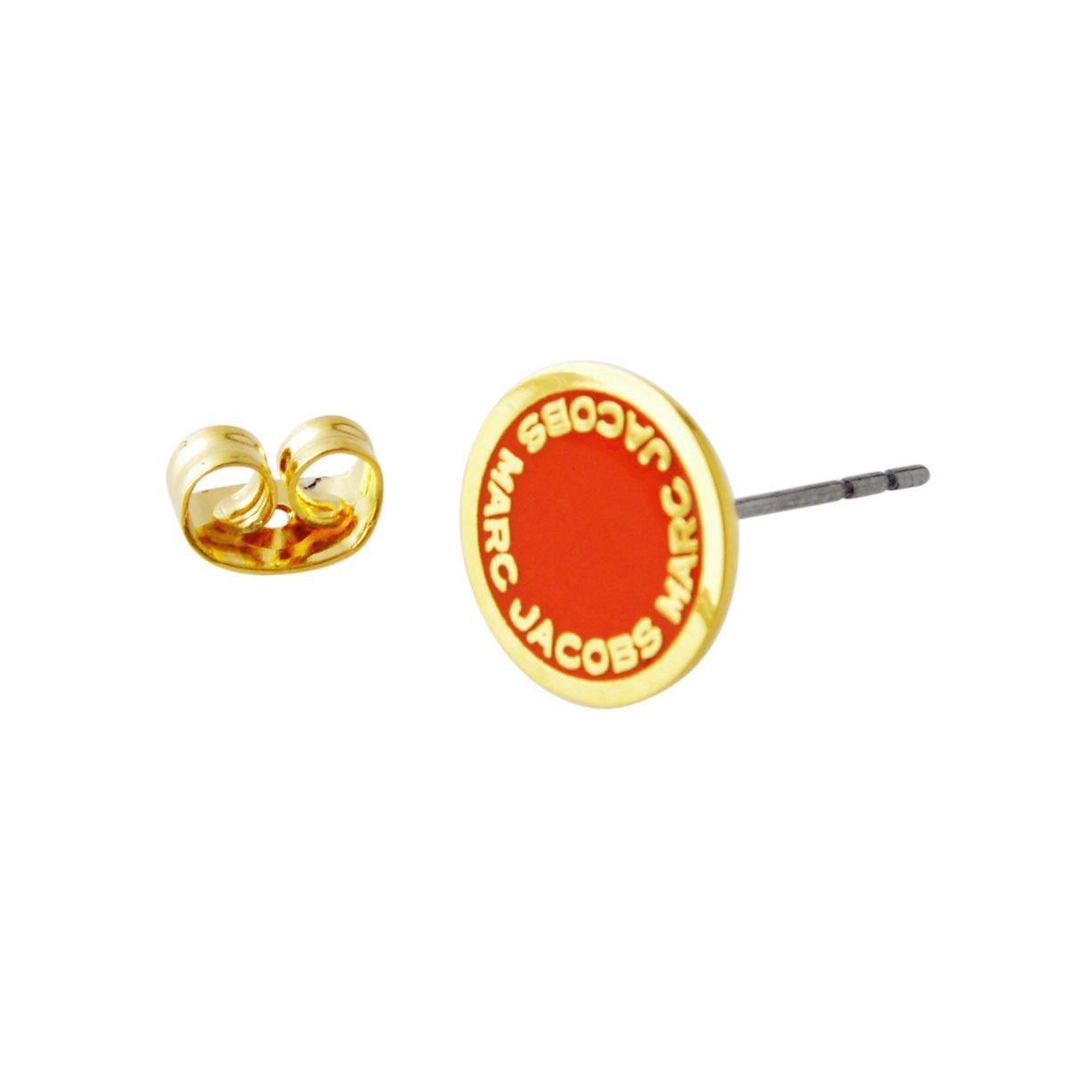 マークジェイコブス MARC JACOBS M0008544-600 Red ロゴ ディスク エナメル スタッド ピアス Logo Disc Enamel Studs