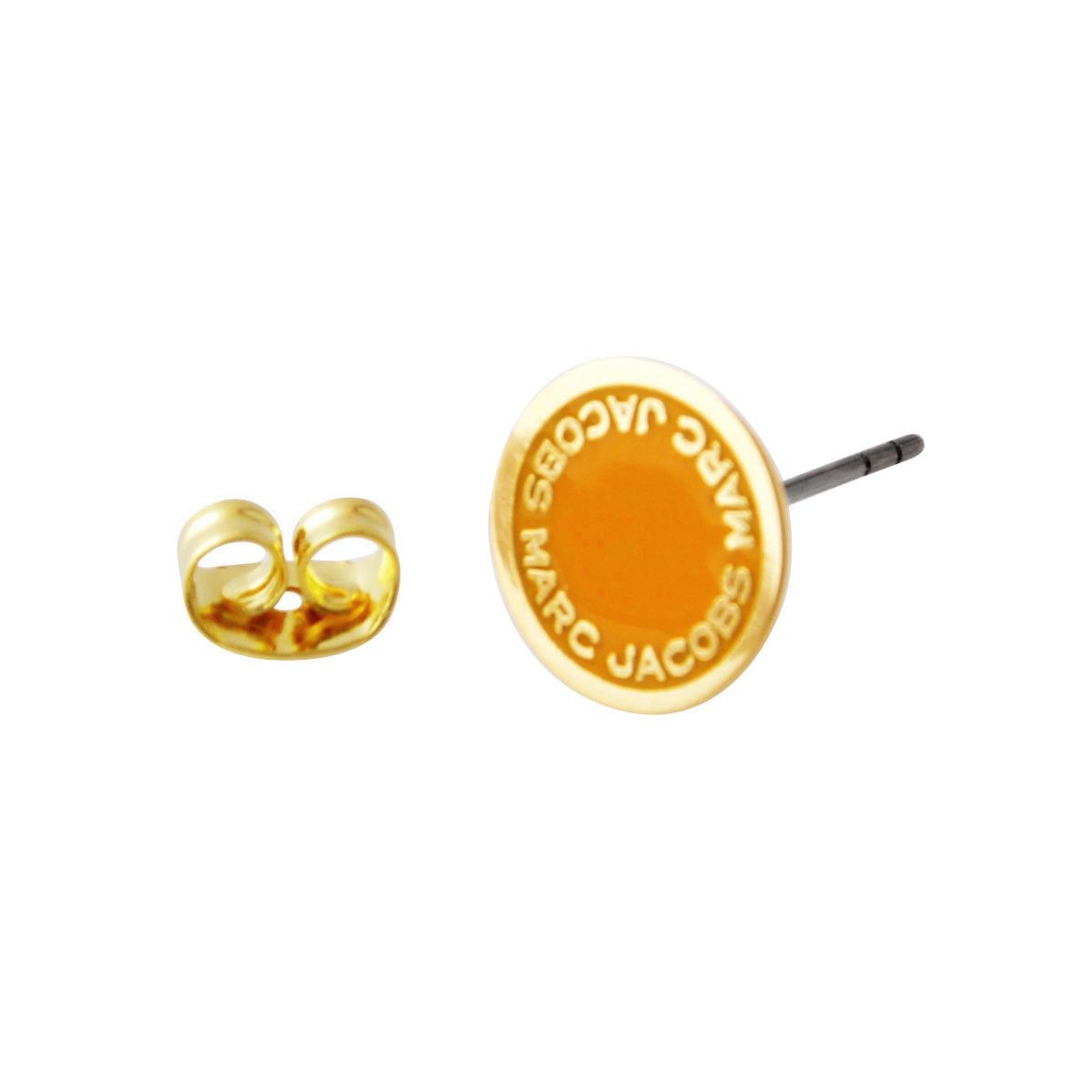 マークジェイコブス MARC JACOBS M0008544-700 Yellow ロゴ ディスク エナメル スタッド ピアス Logo Disc Enamel Studs