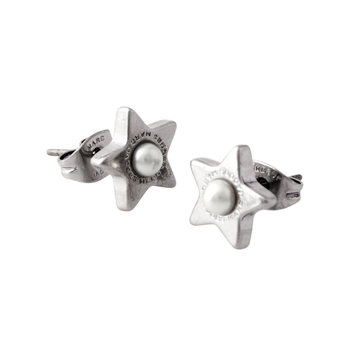 マークジェイコブス MARC JACOBS M0009237-118 Cream/Antique Silver ロゴ パール スター 星モチーフ スタッド ピアス  Charms Flat Pearl Star Studs