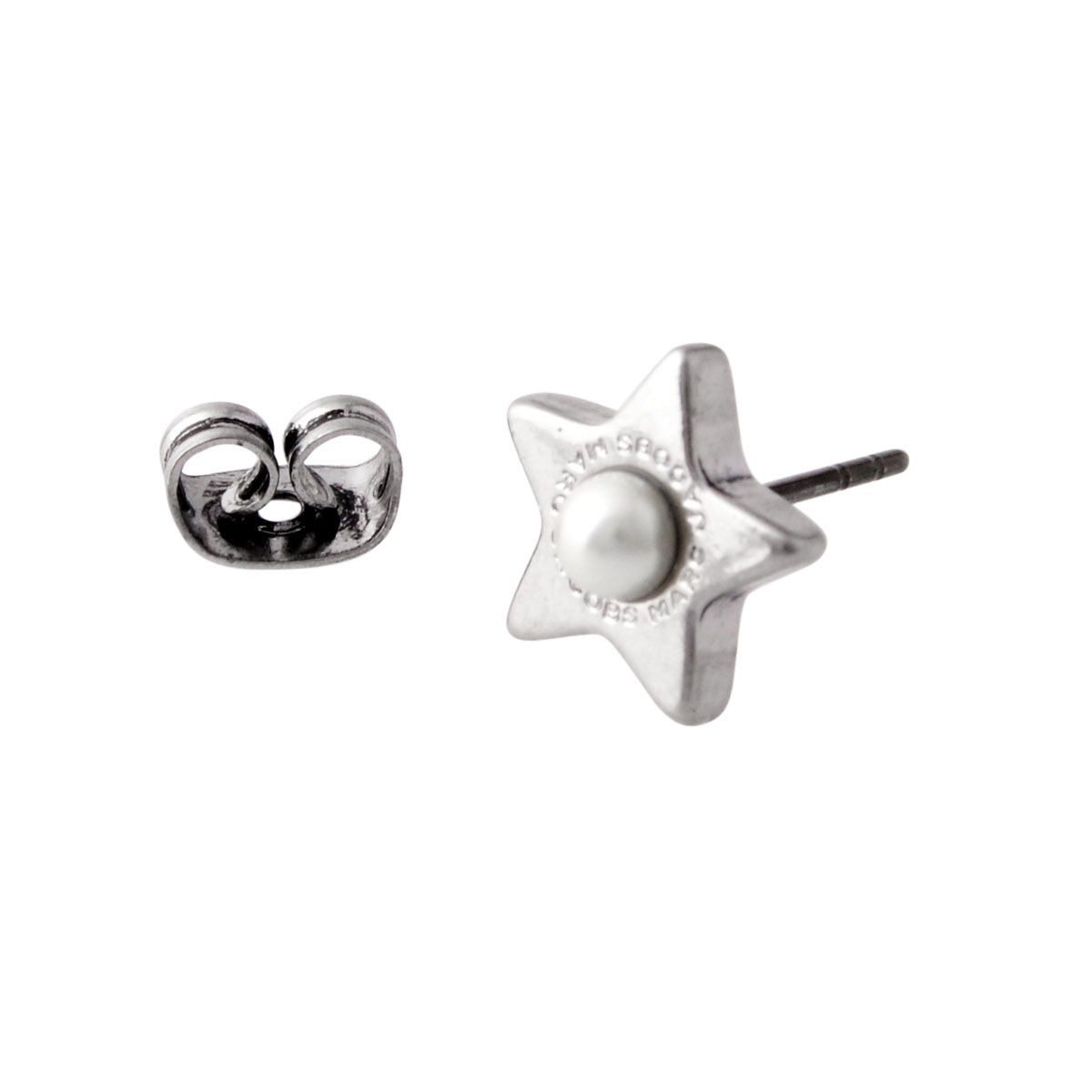 マークジェイコブス MARC JACOBS M0009237-118 Cream/Antique Silver ロゴ パール スター 星モチーフ スタッド ピアス  Charms Flat Pearl Star Studs