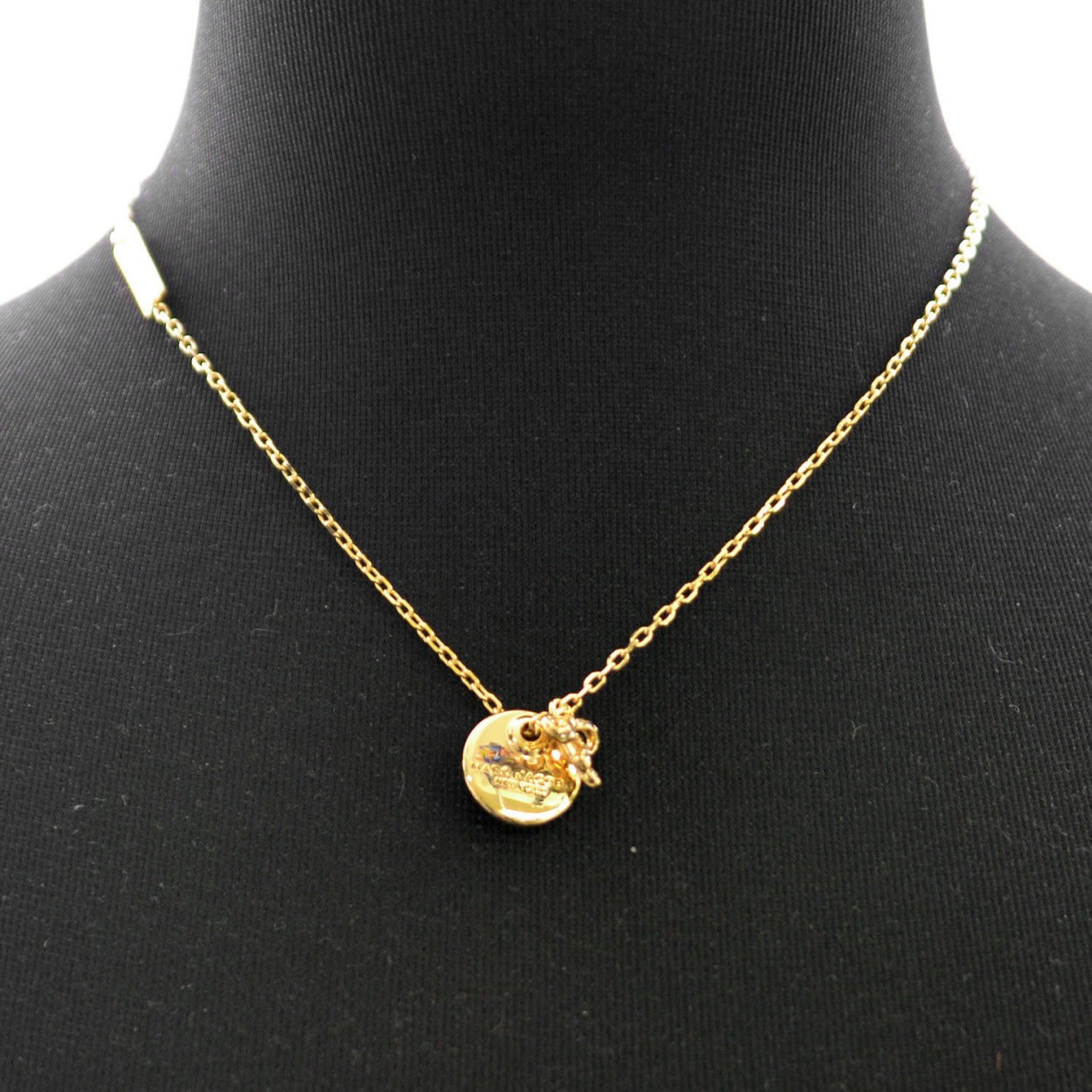 マークジェイコブス MARC JACOBS M0013247-710 Gold コイン リボン  ペンダント ネックレス MJ Coin Bow Pendant