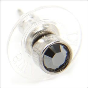 スワロフスキー Harley JET HEM ジェットヘマタイト/クリア クリスタル ピアス 2個（2ペア）セット 992847