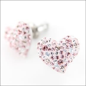 スワロフスキー Alana Light Rose ハートモチーフ クリスタル・パヴェ ピアス 993487