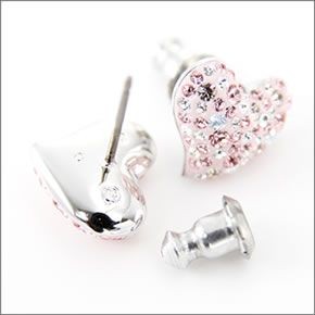 スワロフスキー Alana Light Rose ハートモチーフ クリスタル・パヴェ ピアス 993487
