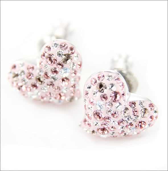 スワロフスキー Alana Light Rose ハートモチーフ クリスタル・パヴェ ピアス 993487