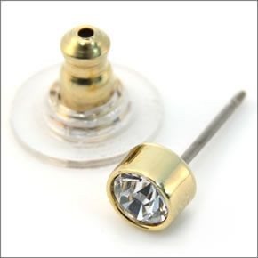 スワロフスキー Harley Golden Shadow ゴールデンシャドウ/ クリア クリスタル ピアス 2個（2ペア）セット 1092467