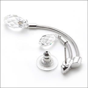 スワロフスキー Gillian  ブリオレットカット クリスタル パヴェ スネークチェーン ピアス 1156225