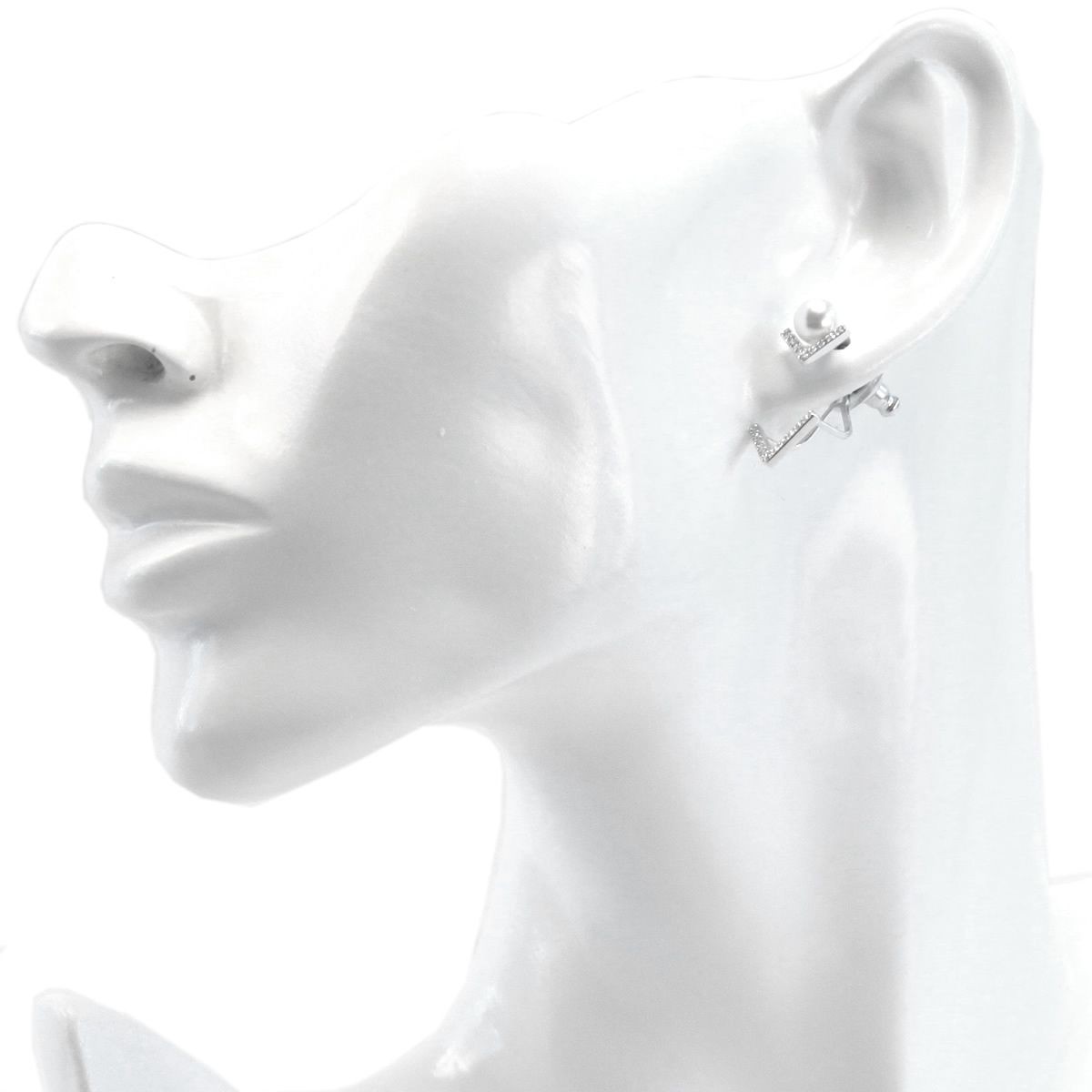 スワロフスキー SWAROVSKI 5219762 Edify V字型 クリスタルパヴェ パール ピアス