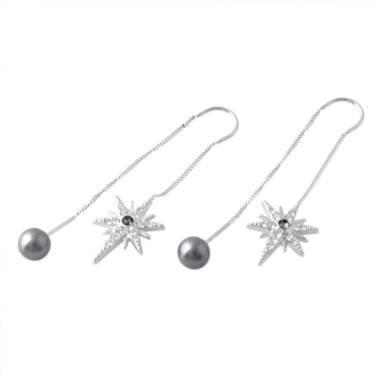 スワロフスキー SWAROVSKI 5230603 Fantastic Chain クリスタル クリスタルパヴェ　星型 スターモチーフ＆パール チェーン ロング ピアス