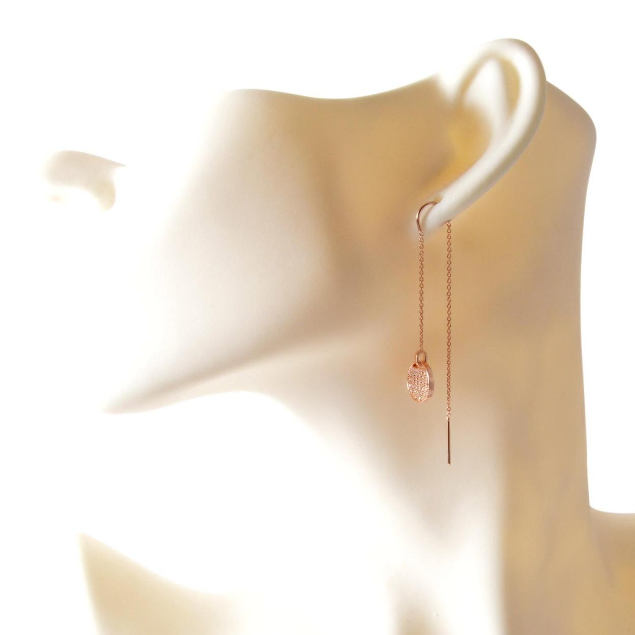 スワロフスキー SWAROVSKI 5253285 クリスタルパヴェ スライドスルー ピアス Ginger Chain