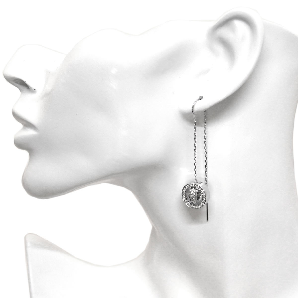 スワロフスキー SWAROVSKI 5349356 クリスタルパヴェ フープ ロング チェーン ピアス Hollow Long Chain