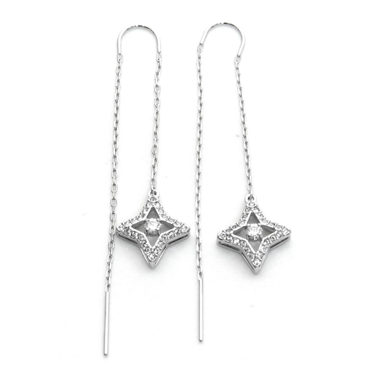 スワロフスキー SWAROVSKI 5349665 ダンシングクリスタル クリスタルパヴェ 星型モチーフ ロング チェーン ピアス Sparkling Dance Chain Star