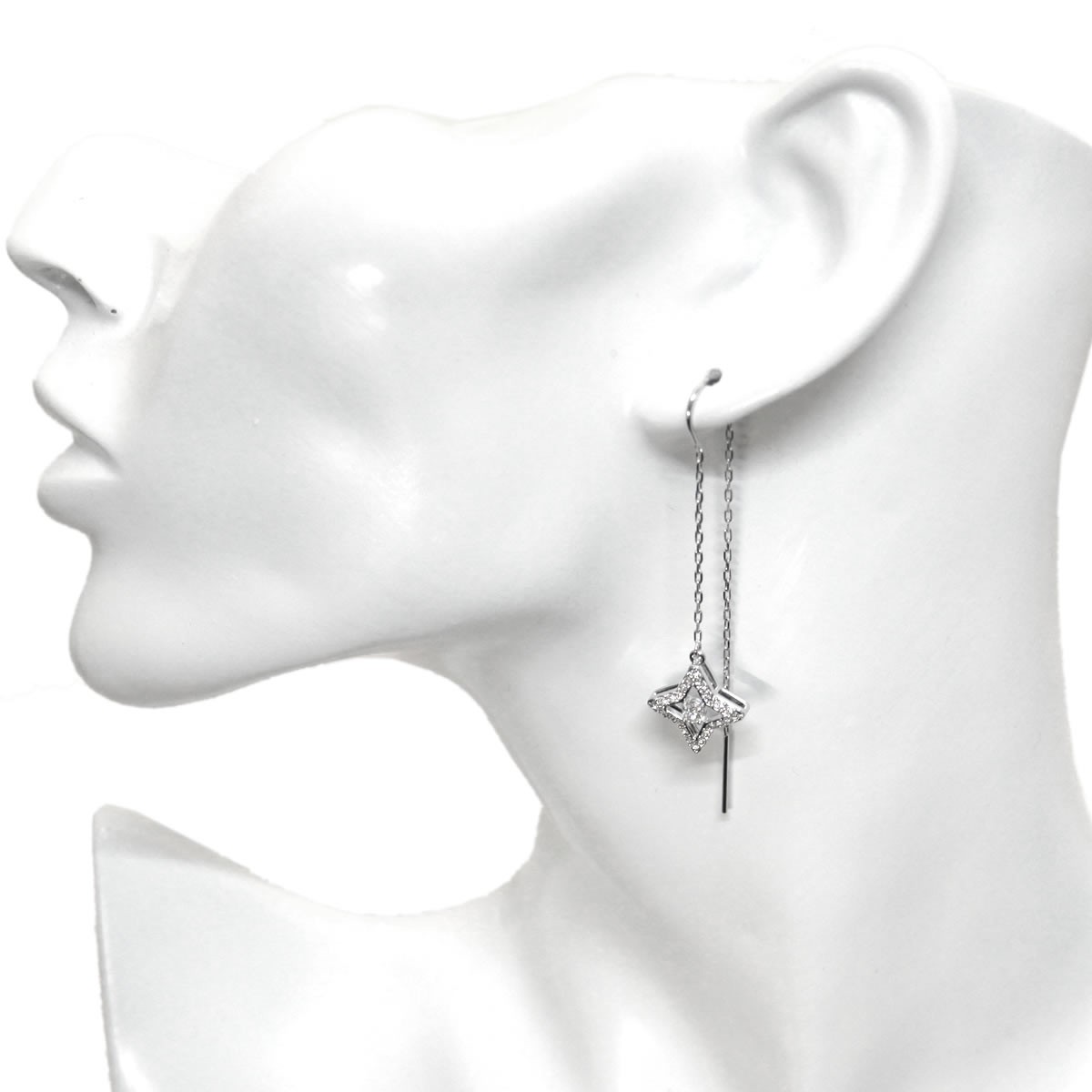 スワロフスキー SWAROVSKI 5349665 ダンシングクリスタル クリスタルパヴェ 星型モチーフ ロング チェーン ピアス Sparkling Dance Chain Star