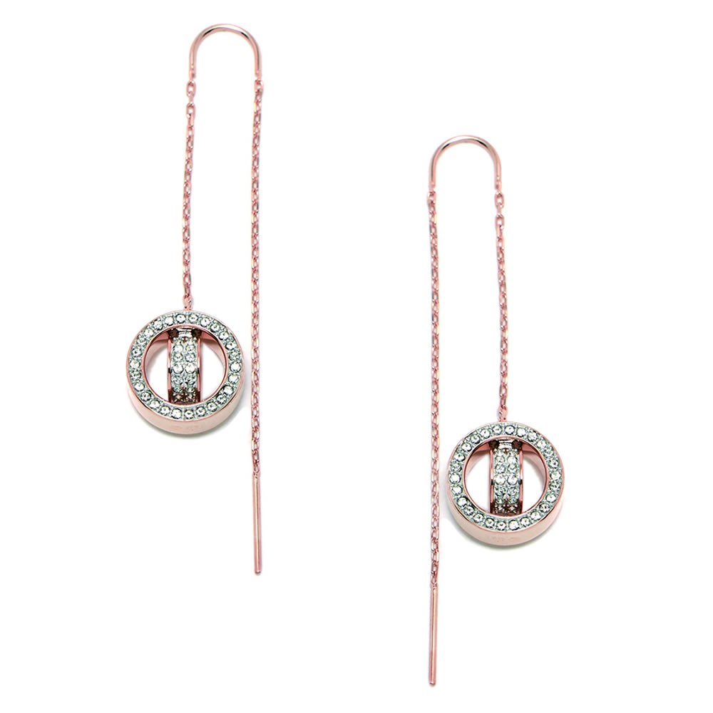 スワロフスキー SWAROVSKI 5349340 クリスタルパヴェ フープ ロング チェーン ピアス Hollow Long Chain