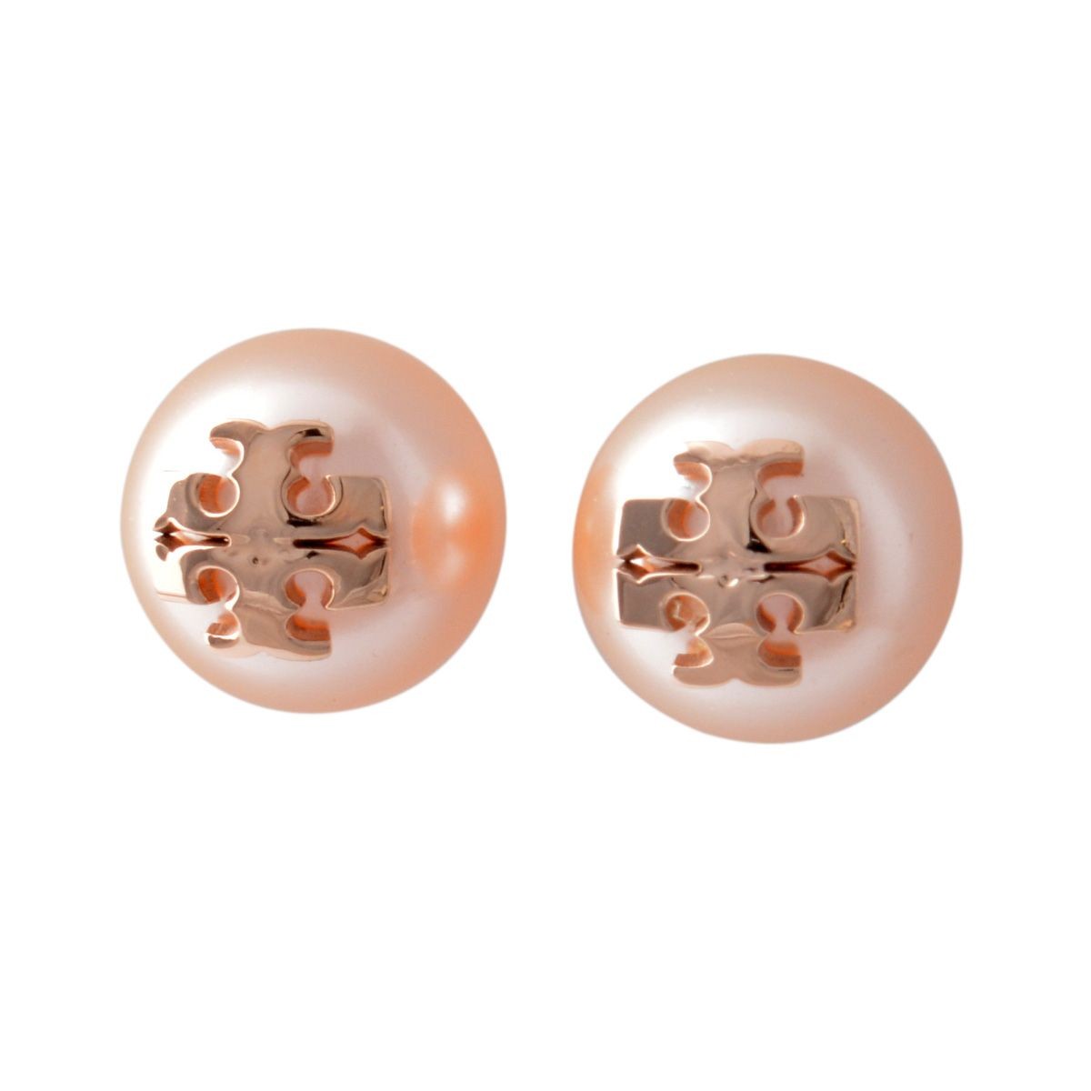 トリーバーチ Tory Burch 11165514/657 パール調 ロゴ スタッド ピアス CRYSTAL PEARL