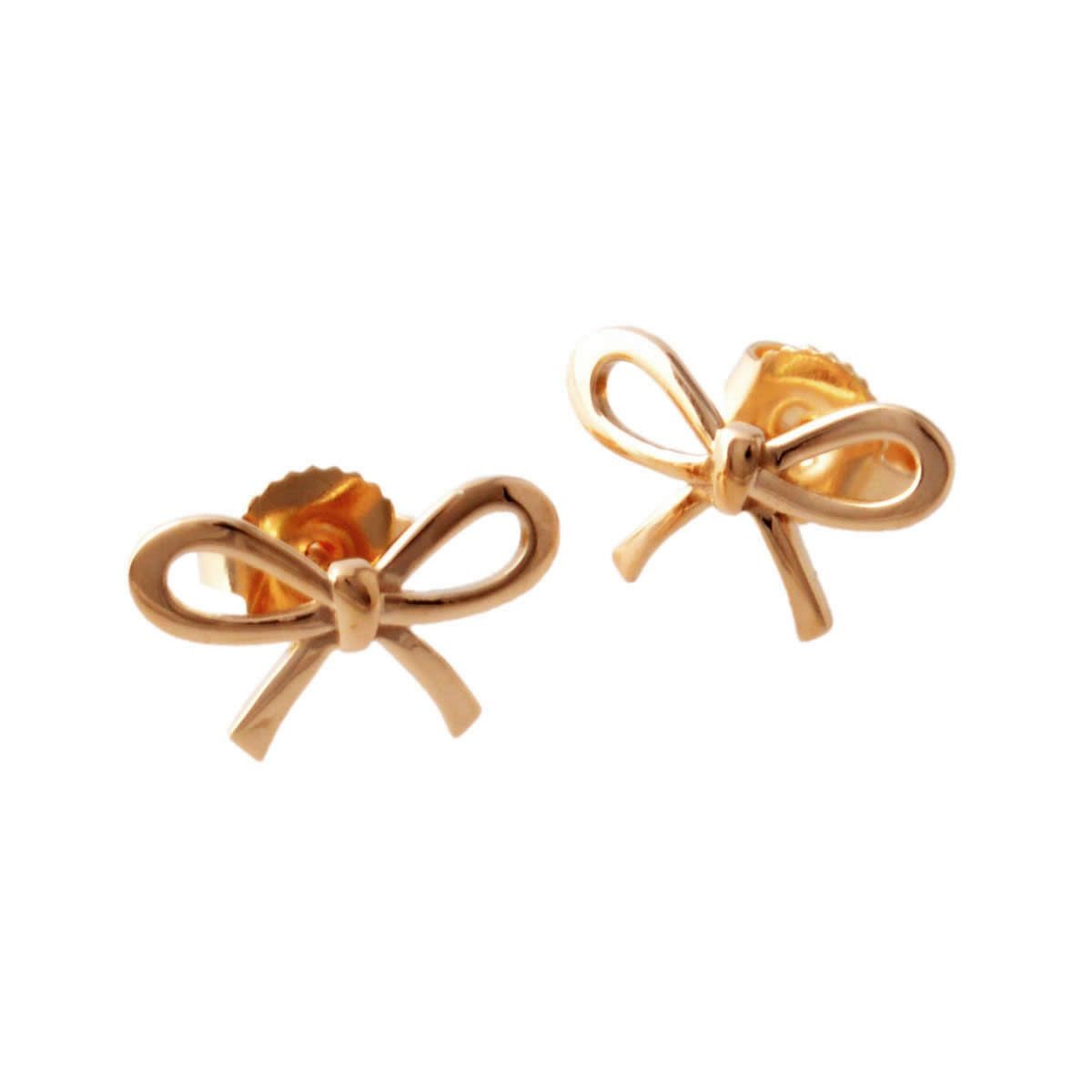 ティファニー TIFFANY&CO 35203389 リボン ボウ ミニ スタッド ピアス 18KRG