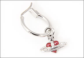 【Vivienne Westwood】ヴィヴィアンウエストウッド レディス アクセサリー ナノハートフープピアス レッド・シルバー