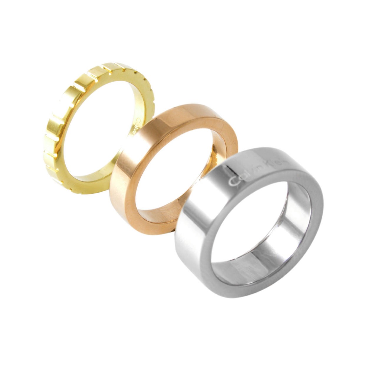 カルバンクライン Calvin Klein KJ5MDR300107 トリコロール 3連 リング 指輪 3本セット 7号 (日本サイズ13号相当) WONDER TRICO