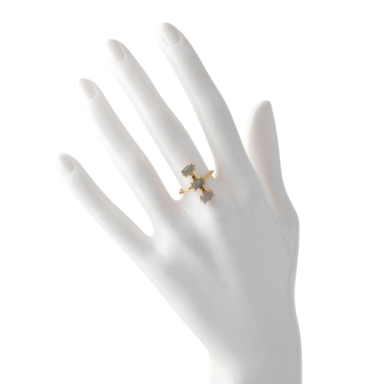 チャンルー CHAN LUU RGGF-1343 LAB 6.0  シャンパン ダイアモンド 0.03ct ラブラドライト付 リング 指輪 日本サイズ11.5号相当