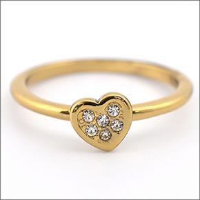 コーチ ≪取り寄せ商品≫ パヴェ ハート 3連リング/ リングセット　サイズ5　(日本サイズ9号） 95427 CHP/R/5