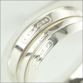 コーチ ≪取り寄せ商品≫ スターリング パヴェ 3連リング/ リングセット　サイズ5　(日本サイズ10号） 96281 SV/SV/R/5