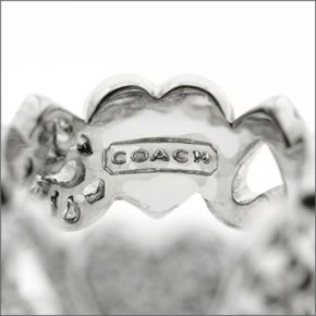 コーチ ≪取り寄せ商品≫ スターリング パヴェ ハート リング　サイズ8　(日本サイズ17号） 95400/SLV/R/8