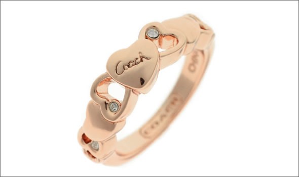 コーチ ≪取り寄せ商品≫ オープンハート クリスタル リング　サイズ4　(日本サイズ7号） 96699/RSCLE/R/4