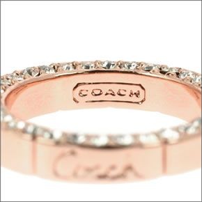 コーチ ≪取り寄せ商品≫ ファセッテッド スクリプト パヴェ バンド リング　サイズ7　(日本サイズ14号） 96970/RSCLE/R/7