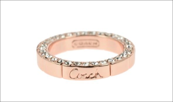 コーチ ≪取り寄せ商品≫ ファセッテッド スクリプト パヴェ バンド リング　サイズ7　(日本サイズ14号） 96970/RSCLE/R/7