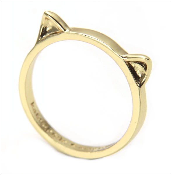 ケイトスペード WBRUA447-711 #7 OUT OF THE BAG cat ears ring キャット 猫耳モチーフ リング 指輪 サイズ7　（日本サイズ13号）