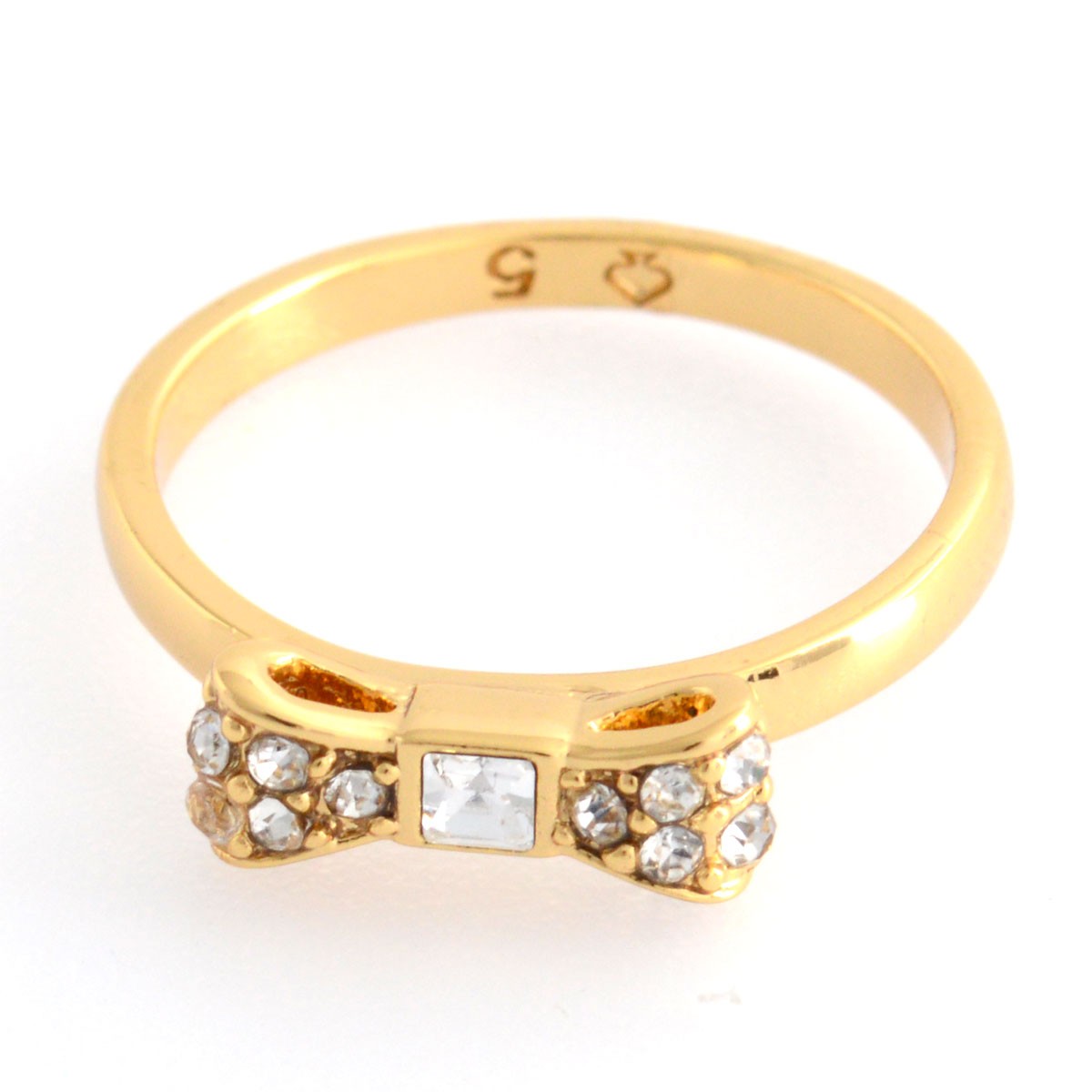 ケイトスペード Kate Spade WBRUB232-921 Clear/Gold リボンモチーフ リング 指輪