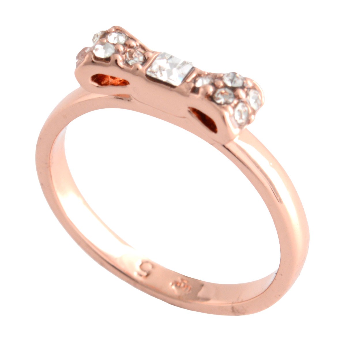 ケイトスペード Kate Spade WBRUB234-704 Clear/Rose Gold リボンモチーフ リング 指輪