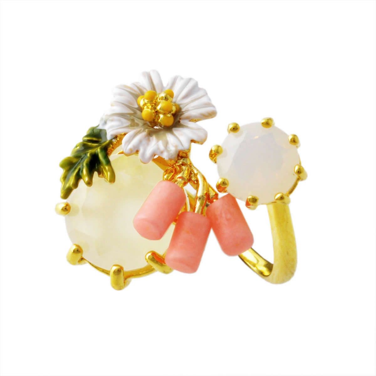 レネレイド Les Nereides AEED605/1 デイジー フラワーモチーフ リング 指輪 アジャスタブル ECLATANTE DISCRETION