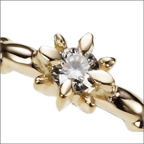 マレア リッチ  K10 シンプルダイヤリング　ゴールド×ダイヤモンド　10号 10KJ-09