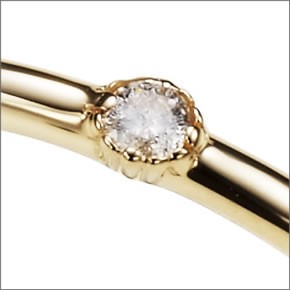 マレア リッチ  K10 リボンモチーフ・ダイヤ 2WAY ピンキーリング　ゴールド×ダイヤモンド 3号 10KJ-17