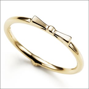 マレア リッチ  K10 リボンモチーフ・ダイヤ 2WAY ピンキーリング　ゴールド×ダイヤモンド 3号 10KJ-17