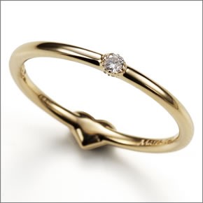 マレア リッチ  K10 ハートモチーフ・ダイヤ 2WAY ピンキーリング　ゴールド×ダイヤモンド 3号 10KJ-19