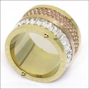 マイケルコース Pave Two-Tone Barrel Ring パヴェ バレルリング サイズ6 （日本サイズ12号） MKJ1907931/6