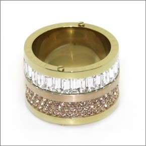 マイケルコース Pave Two-Tone Barrel Ring パヴェ バレルリング サイズ6 （日本サイズ12号） MKJ1907931/6