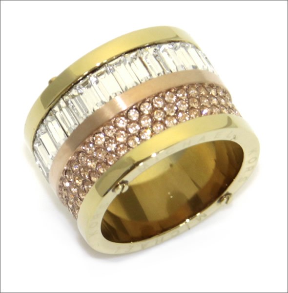 マイケルコース Pave Two-Tone Barrel Ring パヴェ バレルリング サイズ6 （日本サイズ12号） MKJ1907931/6