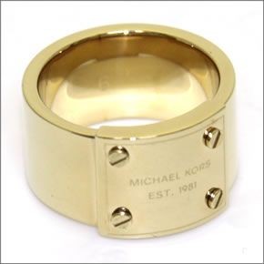 マイケルコース Gold Tone Logo Plaque Ring  ロゴプレート リング サイズ6　（日本サイズ11.5号）  MKJ2657710/6