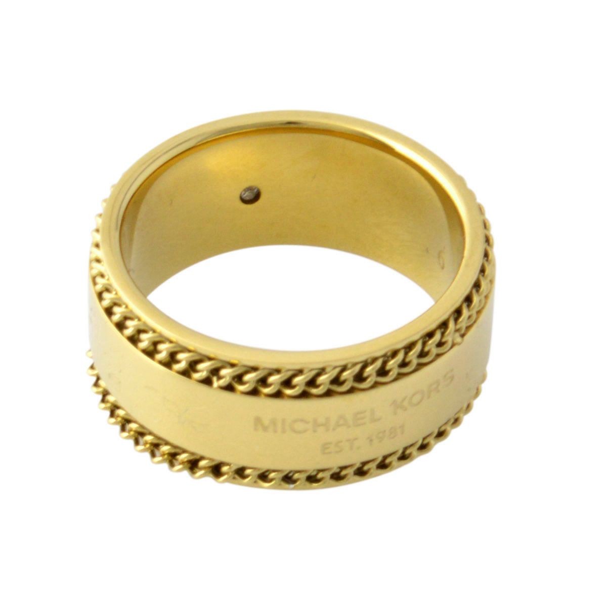 マイケルコース MICHAEL KORS MKJ5892710/6 Logo Plaque ロゴ＆チェーン リング 指輪　実寸11.5号