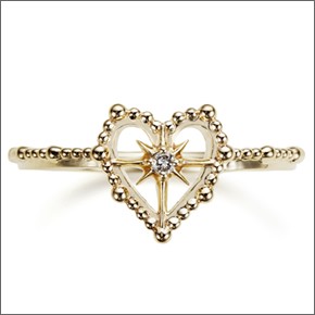 マレア リッチ Hawaiian series K10 ハワイアン ハートモチーフ リング ゴールド×ダイヤモンド　10号 11KJ-13