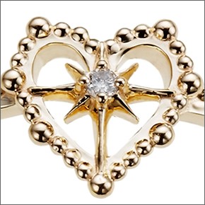 マレア リッチ Hawaiian series K10 ハワイアン ハートモチーフ リング ゴールド×ダイヤモンド　10号 11KJ-13