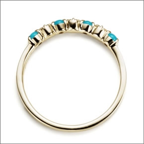 マレア リッチ Hawaiian series K10 ハワイアンモチーフ リング ゴールド×ターコイズ×ダイヤモンド　10号 11KJ-09