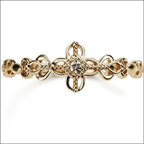 マレア リッチ  K10 ピンキーリング　ゴールド×ダイヤモンド 3号 12KJ-03